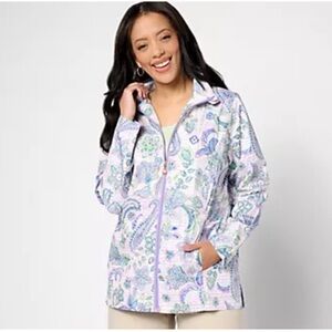 SPORT SAVVY QVC brand Roll up Paisley Print Women's Windbreaker Jacket 2x NWOT